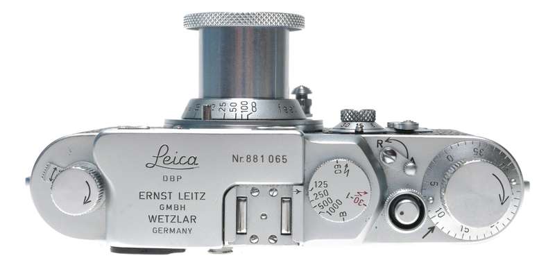 Leica IIIG camera body 35mm rangefinder Red scale Elmar f=5cm 1:3.5 lens