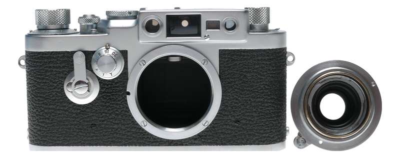 Leica IIIG camera body 35mm rangefinder Red scale Elmar f=5cm 1:3.5 lens