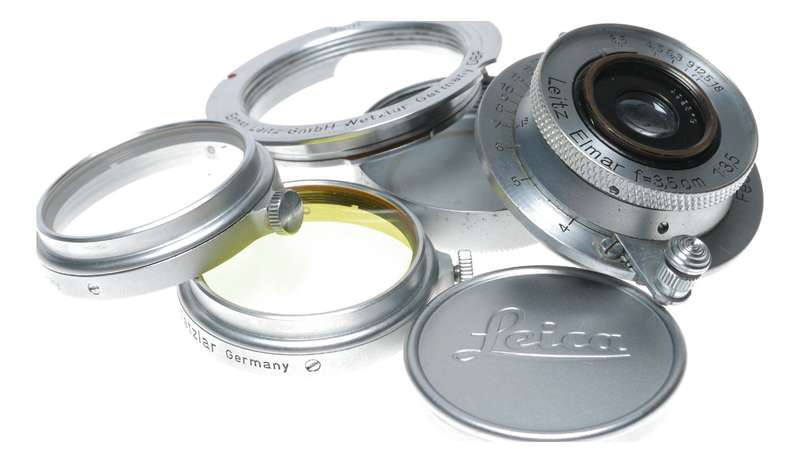Leitz Elmar f=3.5cm 1:3.5 wide angle Leica M39 screw mount lens set f=35mm
