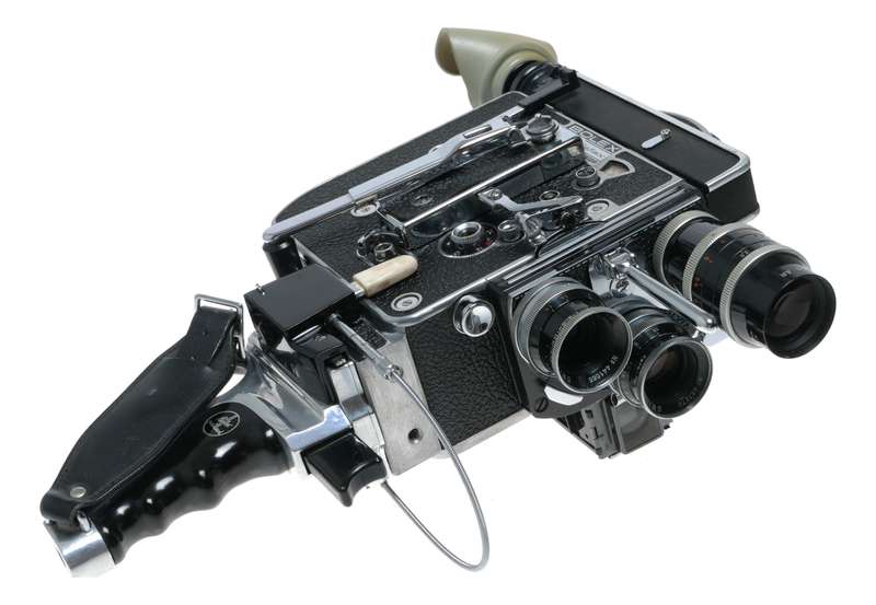 Bolex H16 RX Reflex 3 lens turret 16mm movie camera Yvar Switar lenses Xtra's