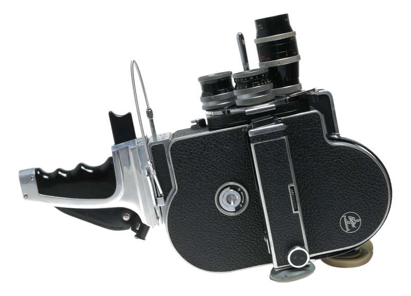 Bolex H16 RX Reflex 3 lens turret 16mm movie camera Yvar Switar lenses Xtra's