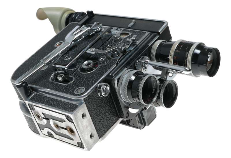 Bolex H16 RX Reflex 3 lens turret 16mm movie camera Yvar Switar lenses Xtra's