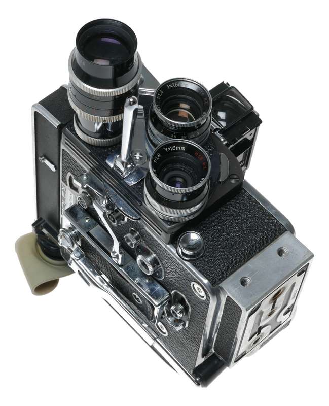 Bolex H16 RX Reflex 3 lens turret 16mm movie camera Yvar Switar lenses Xtra's