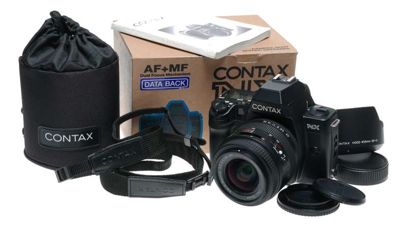 Contax NX film SLR camera Vario Sonnar 28-80mm Zoom lens vintage 35mm