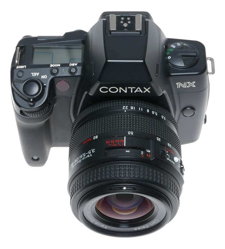 Contax NX film SLR camera Vario Sonnar 28-80mm Zoom lens vintage 35mm