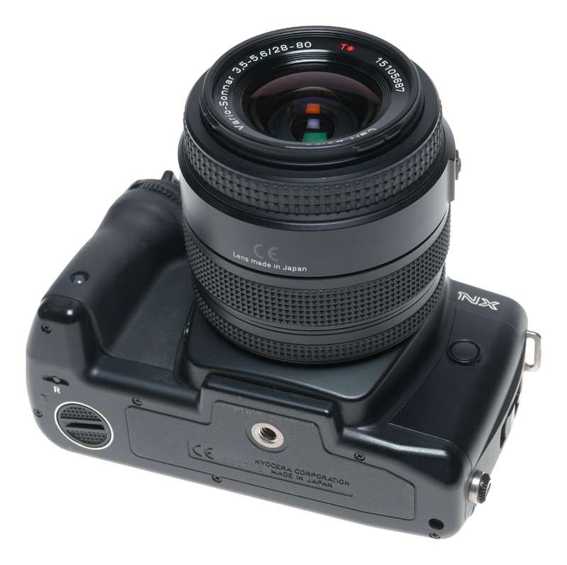 Contax NX film SLR camera Vario Sonnar 28-80mm Zoom lens vintage 35mm