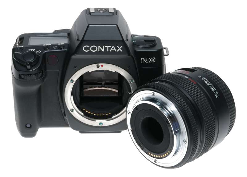 Contax NX film SLR camera Vario Sonnar 28-80mm Zoom lens vintage 35mm