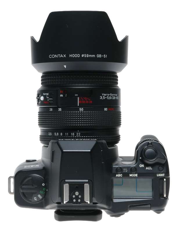 Contax NX film SLR camera Vario Sonnar 28-80mm Zoom lens vintage 35mm