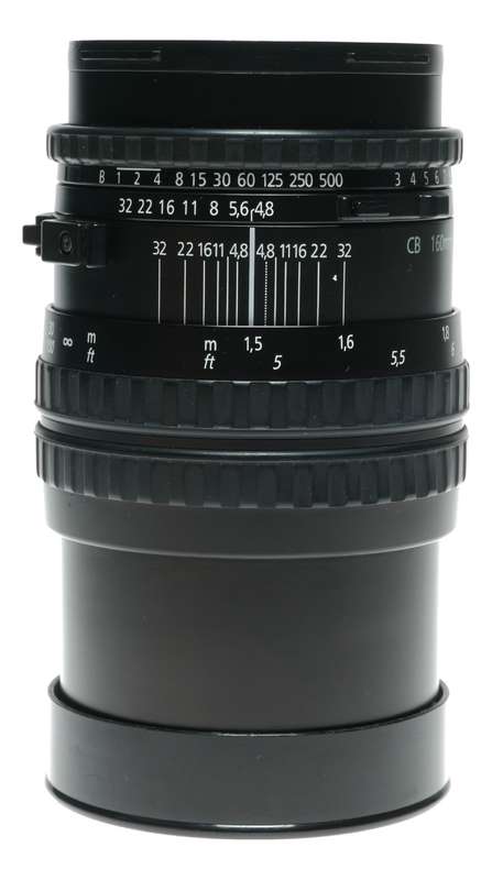 Zeiss Tessar 4.8/160 T* Hasselblad CB 160mm camera lens with caps