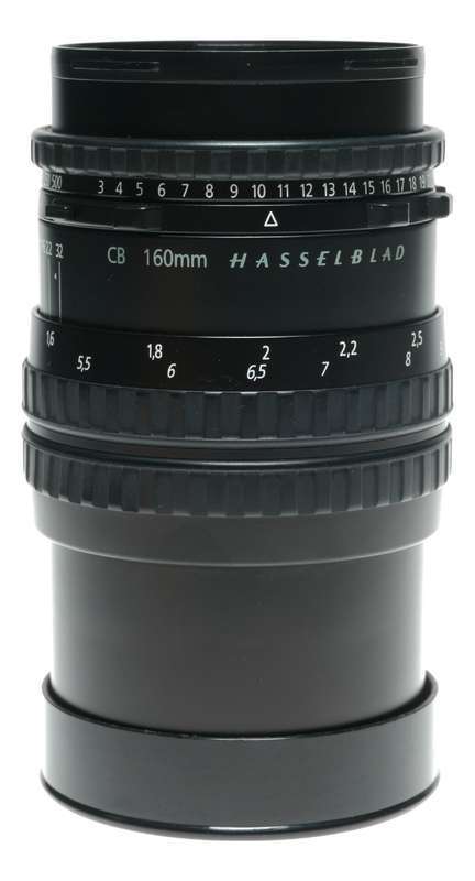 Zeiss Tessar 4.8/160 T* Hasselblad CB 160mm camera lens with caps