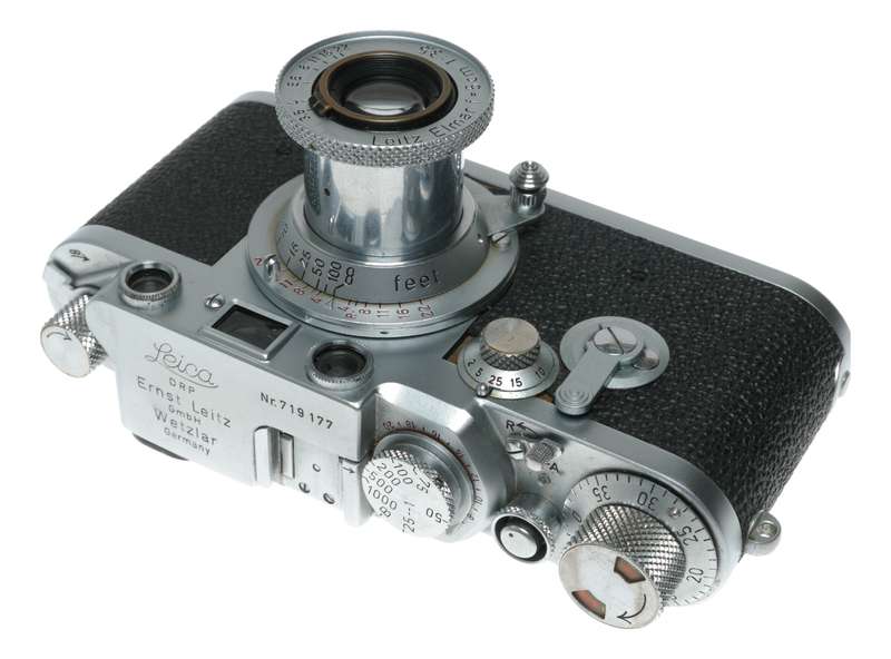 Leica IIIf camera with Self timer red scale Elmar 3.5/50mm collapsible lens