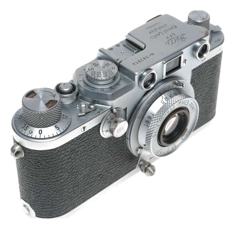 Leica IIIF RF film camera Leitz Elmar f=5cm 1:3.5 Red Scale 3.5/50 CLA'd