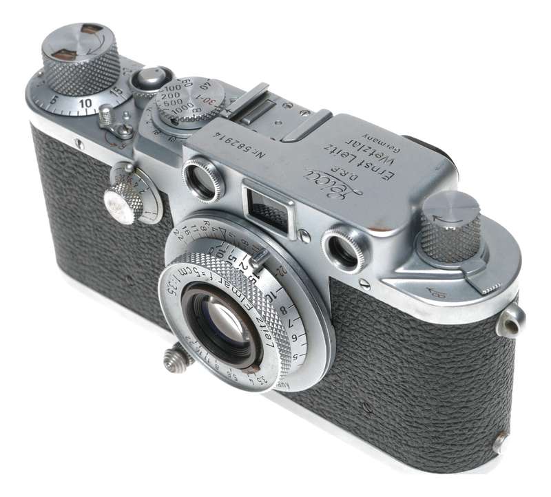 Leica IIIF RF film camera Leitz Elmar f=5cm 1:3.5 Red Scale 3.5/50 CLA'd