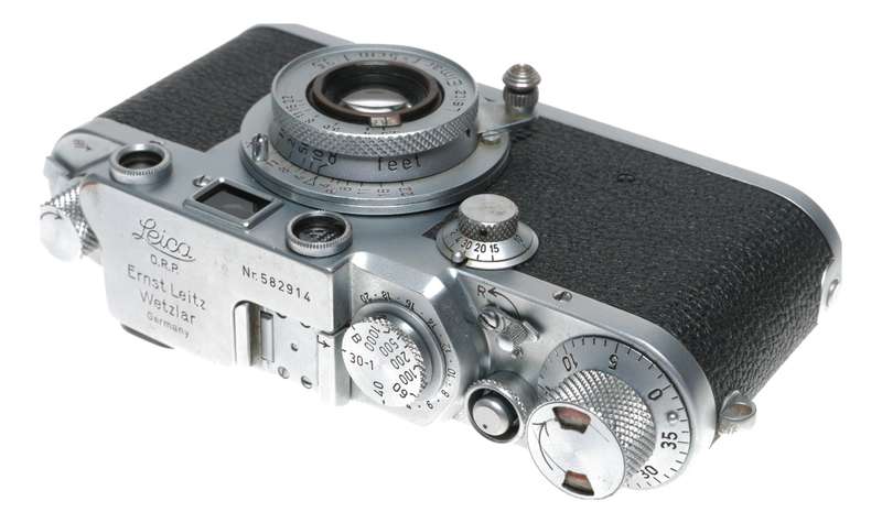 Leica IIIF RF film camera Leitz Elmar f=5cm 1:3.5 Red Scale 3.5/50 CLA'd