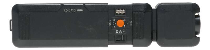 Minox EC black spy camera with flash accessory box and manual
