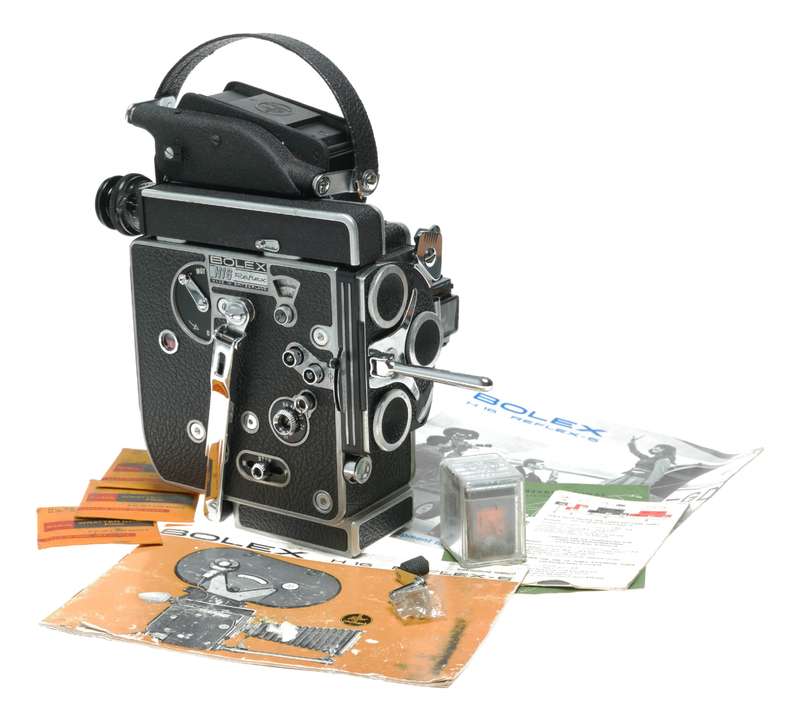 Bolex H16 Rex 5 film 16mm movie camera body 3 lens rotating turret