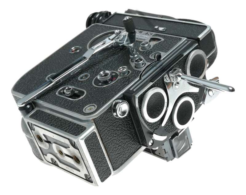Bolex H16 Rex 5 film 16mm movie camera body 3 lens rotating turret