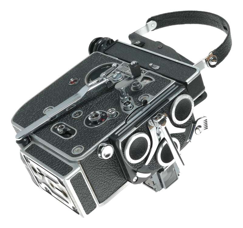 Bolex H16 Rex 5 film 16mm movie camera body 3 lens rotating turret