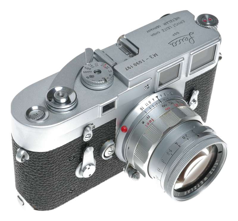 Leica M3 RF film camera Summicron 2/50mm vintage case filter caps box