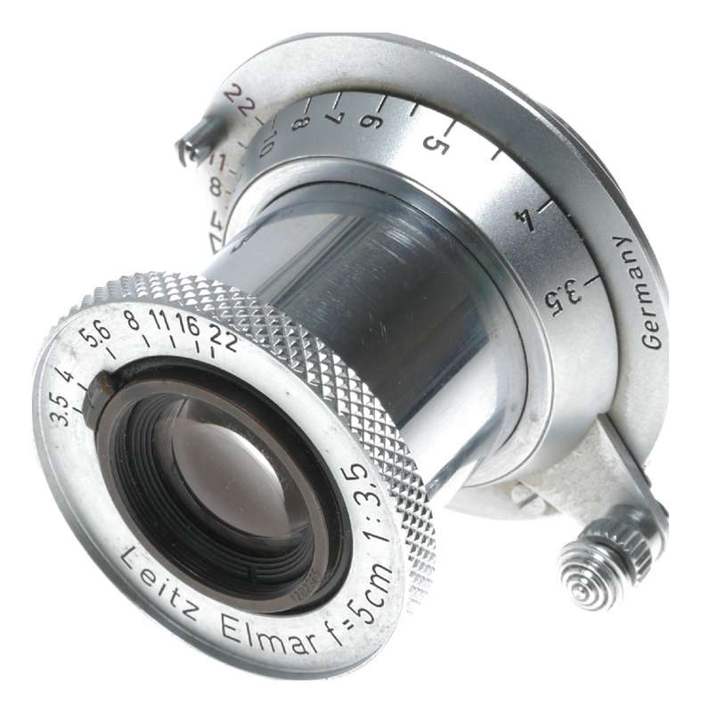 Leitz Elmar Red Scale 1:3.5 f=5cm M39 RF coupled with M adapter hood