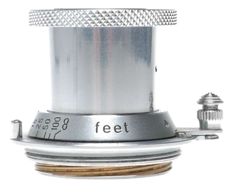 Leitz Elmar Red Scale 1:3.5 f=5cm M39 RF coupled with M adapter hood