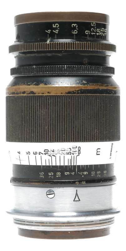 Leica Black paint 1:4 f=9cm vintage RF screw mount M39 Leitz lens caps