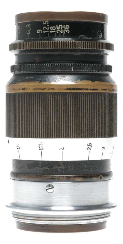 Leica Black paint 1:4 f=9cm vintage RF screw mount M39 Leitz lens caps