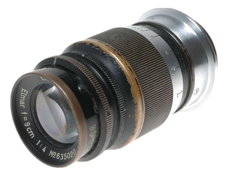 Leica Black paint 1:4 f=9cm vintage RF screw mount M39 Leitz lens caps