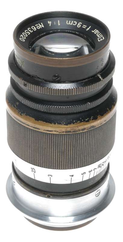 Leica Black paint 1:4 f=9cm vintage RF screw mount M39 Leitz lens caps