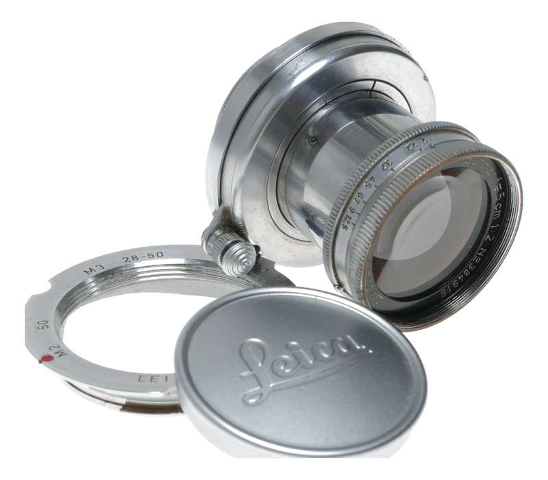 Summar f=5cm 1:2 Leitz Collapsible vintage Leica M39 lens w/ M-adapter cap