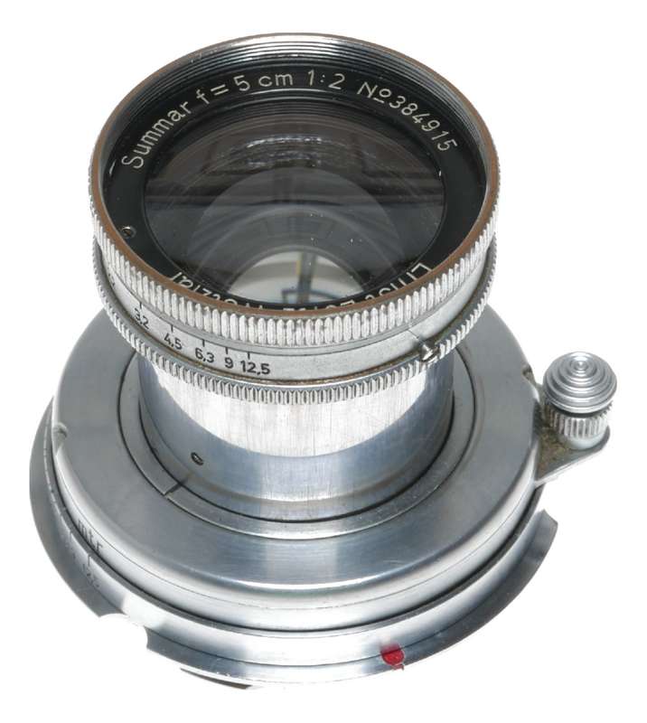 Summar f=5cm 1:2 Leitz Collapsible vintage Leica M39 lens w/ M-adapter cap