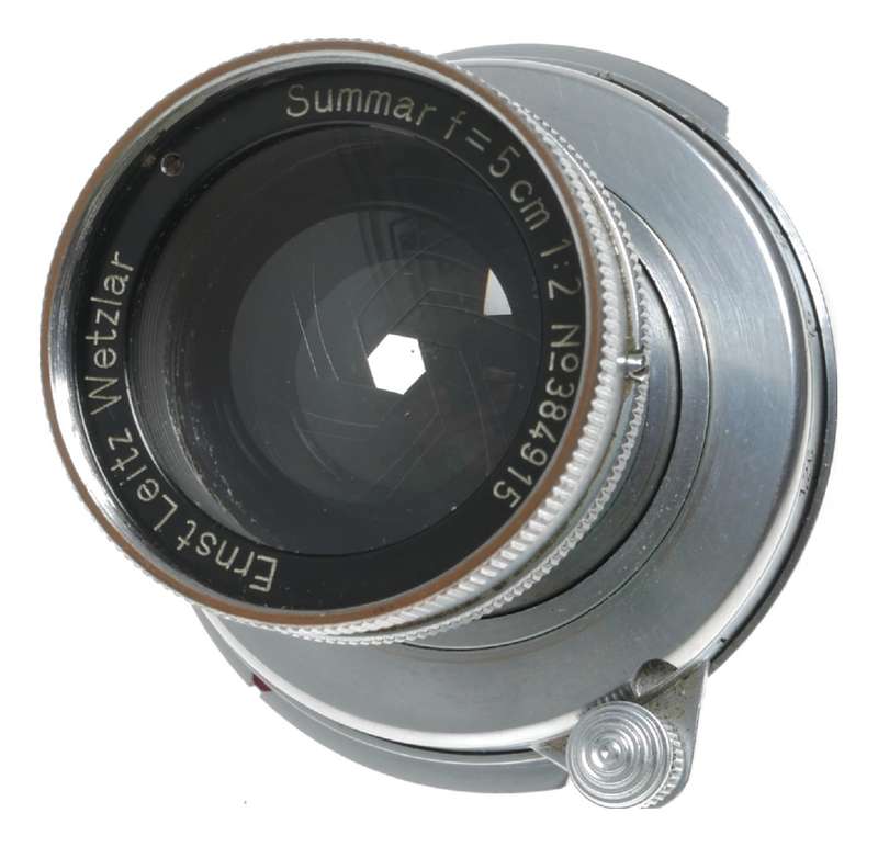 Summar f=5cm 1:2 Leitz Collapsible vintage Leica M39 lens w/ M-adapter cap