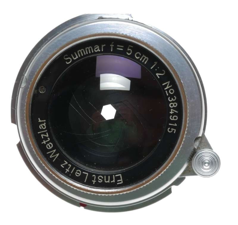 Summar f=5cm 1:2 Leitz Collapsible vintage Leica M39 lens w/ M-adapter cap