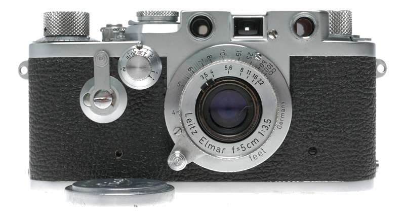 Leica IIIf RF 35mm film camera Leitz Elmar f=5cm 1:3,5 vintage self timer