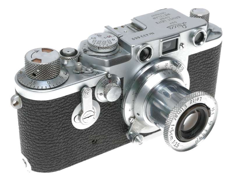 Leica IIIf RF 35mm film camera Leitz Elmar f=5cm 1:3,5 vintage self timer