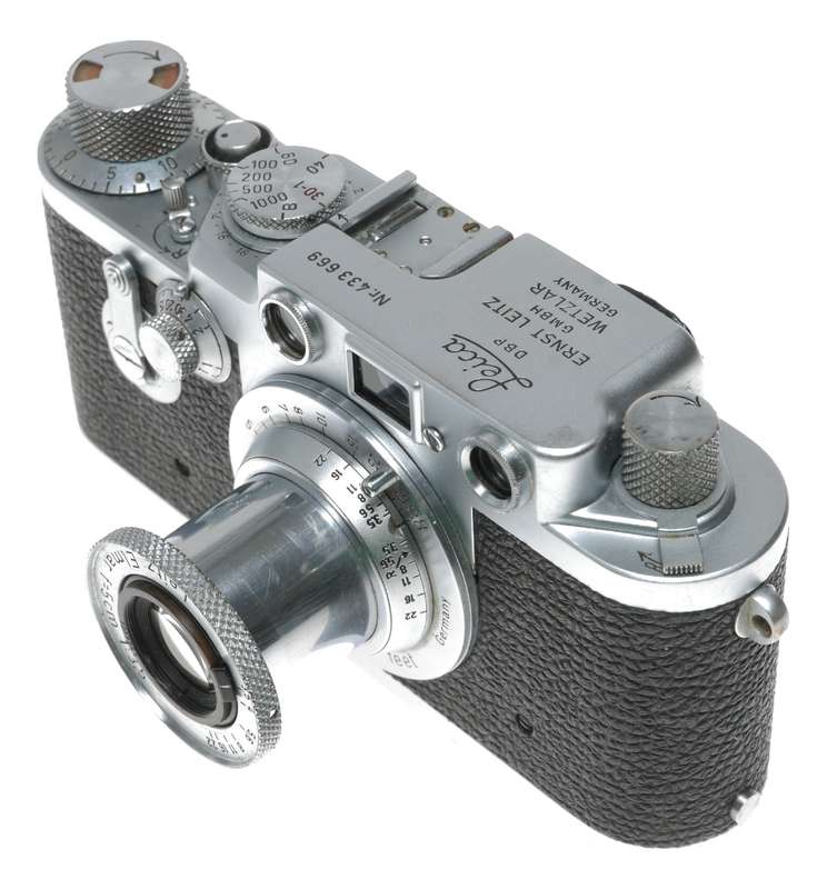Leica IIIf RF 35mm film camera Leitz Elmar f=5cm 1:3,5 vintage self timer