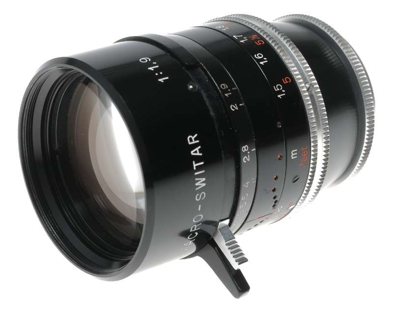 Macro-Switar 1:1.9 f=75mm C-mount Cine lens 1.9/75 caps case hood set