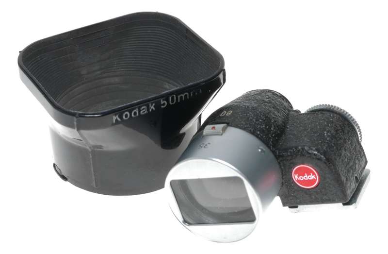 Kodak vintage camera parts viewfinder and a lens hood shade