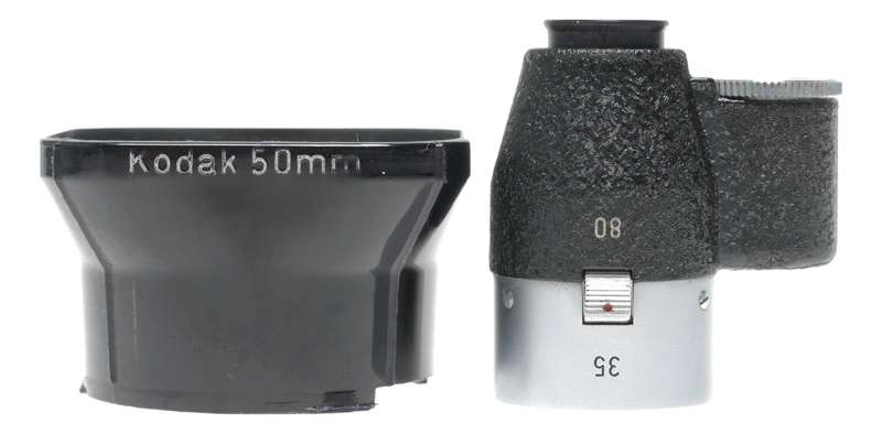 Kodak vintage camera parts viewfinder and a lens hood shade