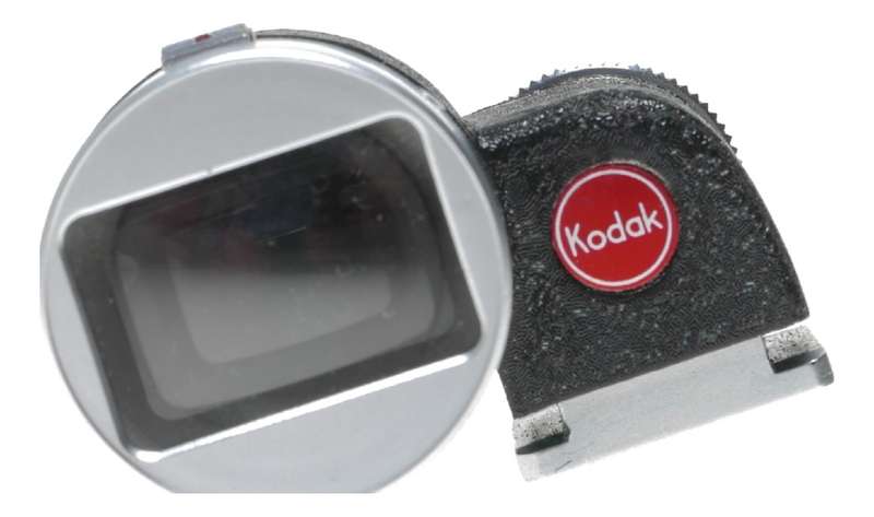Kodak vintage camera parts viewfinder and a lens hood shade