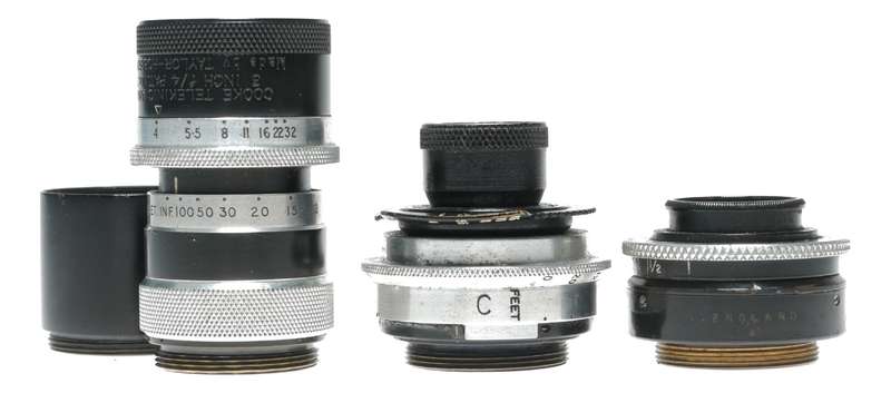 Dallmeyer Taylor Hobson Cooke film lenses Bell Howell FILMO 16mm movie camera