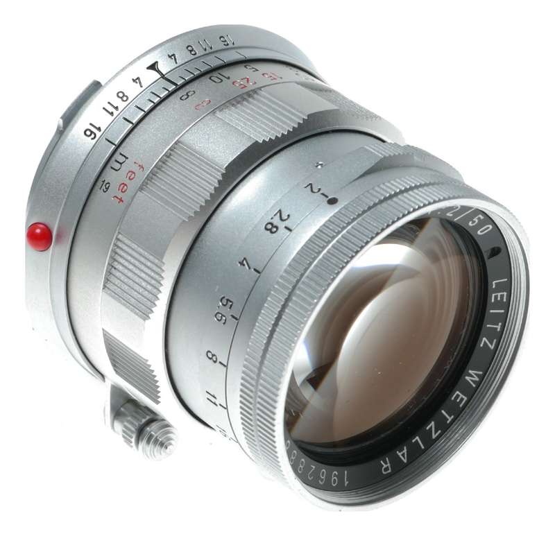 Leica M3 film camera Summicron 2/50 vented hood meter case pristine