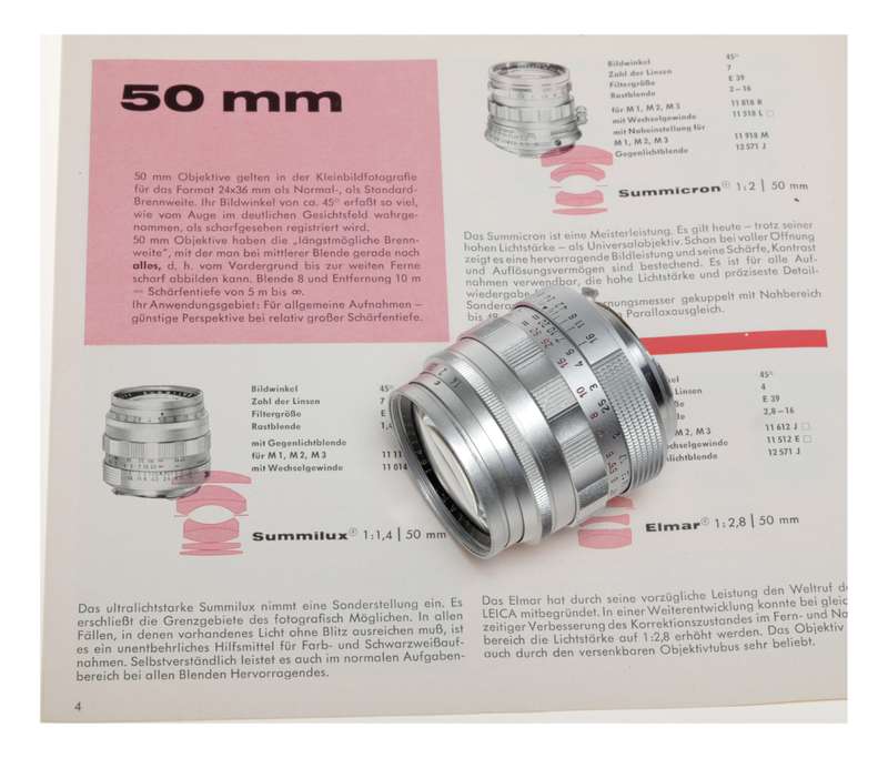 Summilux 50mm F1:1.4 with rare '20M' mark on distant scale rare 1st series