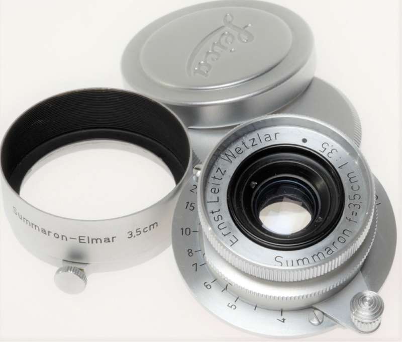 Leica Summaron f=3.5cm 1:3.5 Leitz Wetzlar Chrome M39 mount lens
