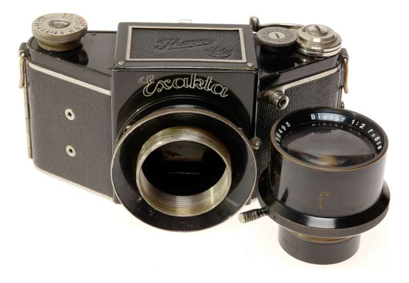 Biotar 2/80mm Zeiss Exakta Black medium format camera f=8cm 1:2 rare