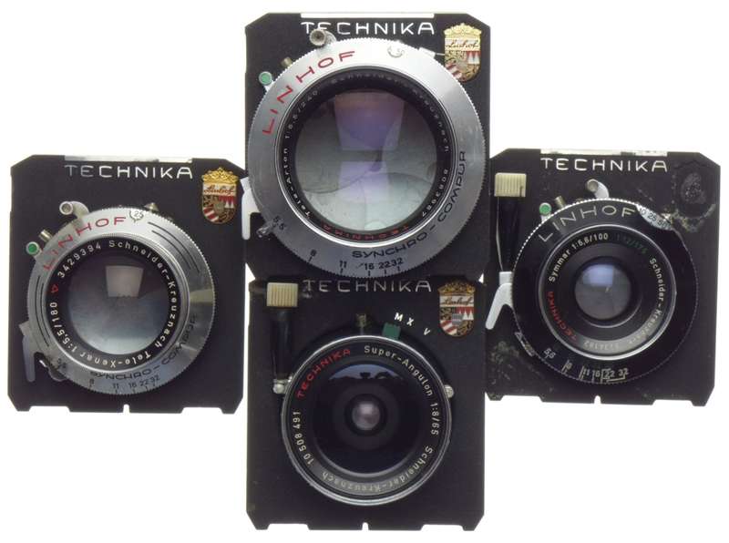 LINHOF Technika 70 Press vintage 6x9 camera 4 schneider lenses 3 roll backs used