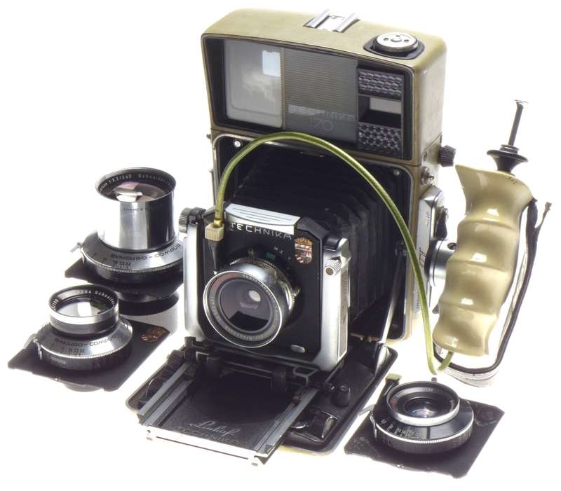 LINHOF Technika 70 Press vintage 6x9 camera 4 schneider lenses 3 roll backs used