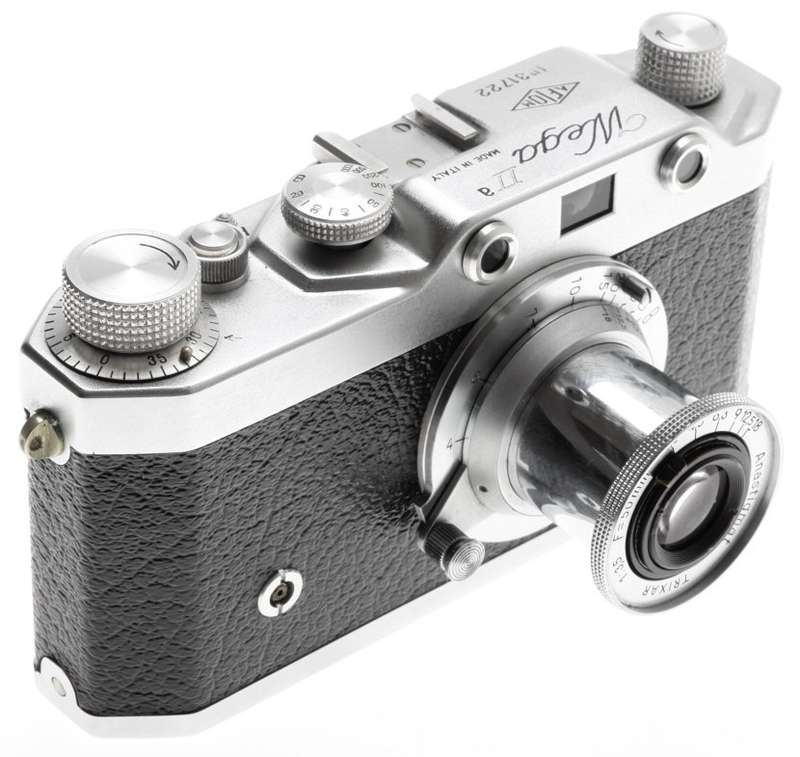 A.F.I.O.M. ITALY WEGA IIa VERY RARE LEICA COPY RANGEFINDER CAMERA TRIXAR 3.5/50