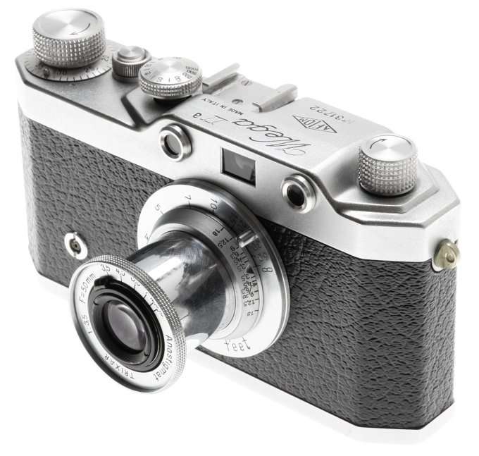 A.F.I.O.M. ITALY WEGA IIa VERY RARE LEICA COPY RANGEFINDER CAMERA TRIXAR 3.5/50