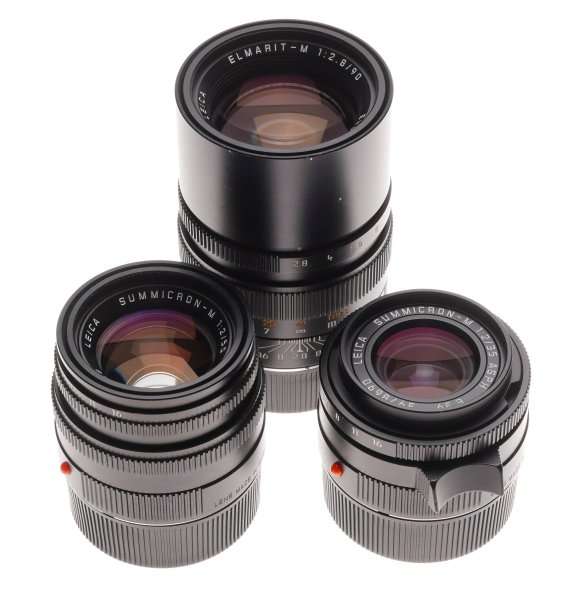 Leica Summicron-M 2/35, 50mm, Elmarit-M 2.8/90mm camera lenses filters